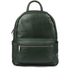 Włoski Plecak Skórzany A4 Damski Miękka Skóra Ciemna Zieleń P16. Zielone plecaki bez wzorów, ze skóry. Za 349.99 zł.