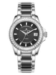 ALAIN ASTER Zegarek kwarcowy w kolorze srebrno-czarnym rozmiar: onesize. Czarne, analogowe zegarki ALAIN ASTER, ze stali. Za 1,130.99 zł.