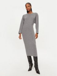 PINKO Sukienka dzianinowa Vitigno 103944 A221 Szary Regular Fit. Szare sukienki Pinko, xs, bez wzorów, z dzianiny, bez kołnierzyka, bez ramiączek. Za 679.99 zł.
