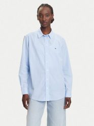 Tommy Jeans Koszula Micro Gingham DW0DW20987 Niebieski Relaxed Fit. Niebieskie koszule Tommy Jeans, m, bez wzorów, z bawełny, bez kołnierzyka, bez ramiączek. Za 389.99 zł.