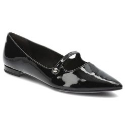 Czarne Eleganckie Baleriny Lakierowane Obuwie Damskie. Czarne sukienki Tamaris, na co dzień, bez wzorów, z lakierowanej skóry, eleganckie, bez kołnierzyka, bez ramiączek, proste. Za 212.99 zł.