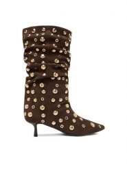 Eva Minge Botki EO-TESS-2117-05 Brązowy. Brązowe botki Eva Minge, bez wzorów, ze skóry, bez obcasa, na szpilce, bez zapięcia. Za 649.99 zł.