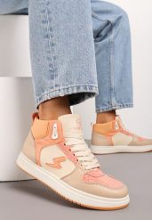 Pomarańczowe Sneakersy Aura. Brązowe obuwie sportowe Renee, z jeansu, bez zapięcia, trekkingowe. Za 44.99 zł.