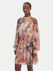 Guess Sukienka koktajlowa W6GK05 W1577 Beżowy Regular Fit. Brązowe sukienki Guess, xxl, z aplikacjami, z syntetyku, wizytowe, bez kołnierzyka, bez ramiączek. Za 759.99 zł.