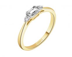 Pierścionek z żółtego złota z diamentami - 0,38 ct - próba 585. Żółte pierścionki Apart, z diamentem, złote. Za 5,990.00 zł.