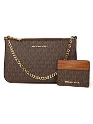 Michael Kors Skórzana torebka w kolorze brązowym - 24 x 15 x 5 cm rozmiar: onesize. Brązowe torby na ramię Michael Kors, bez wzorów, z materiału, na ramię, bez dodatków. Za 761.99 zł.