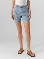 Vero Moda Szorty dżinsowe "Zuri" w kolorze błękitnym rozmiar: XXL. Niebieskie szorty Vero Moda, z aplikacjami, ze skóry, klasyczne, z podwyższonym stanem. Za 61.60 zł.