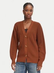 Elisabetta Franchi Kardigan MK-01S-66E2-V400 Brązowy Regular Fit. Brązowe kardigany Elisabetta Franchi, s, bez wzorów, z wiskozy. Za 1,709.00 zł.