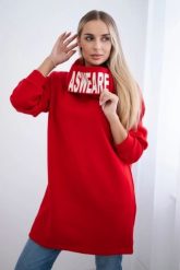 Bluza ocieplana z kapturem czerwona. Czerwone bluzy KESI, l, bez wzorów, z bawełny, z kapturem. Za 297.97 zł.