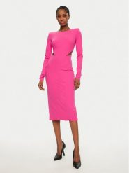 Patrizia Pepe Sukienka koktajlowa 8A1454/J129-R846 Różowy Slim Fit. Czerwone sukienki Patrizia Pepe, bez wzorów, z syntetyku, wizytowe, bez kołnierzyka, bez ramiączek. Za 769.99 zł.