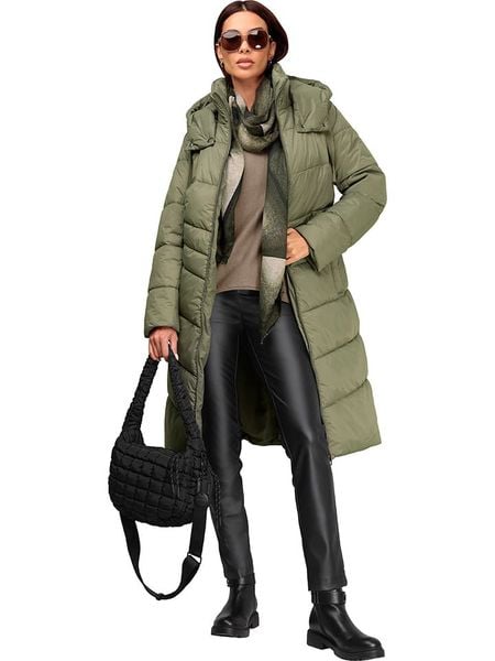 Heine Płaszcz pikowany w kolorze khaki rozmiar: 40. Brązowe płaszcze Heine, bez wzorów, z puchu, bez kaptura. Za 209.82 zł.