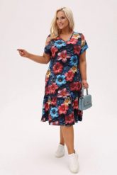 Wiskozowa sukienka Solea w wielobarwne hibiskusy PLUS SIZE XXL OVERSIZE. Sukienki Moda Size Plus Iwanek, do pracy, na lato, plus size, bez wzorów, z elastanu, biznesowe, bez kołnierzyka, plus size, bez ramiączek, mini, oversize. Za 289.90 zł.