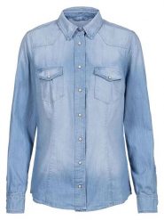 Herrlicher Bluzka "Lilien" w kolorze błękitnym rozmiar: M. Niebieskie bluzki Herrlicher, m, bez wzorów, z bawełny, bez kołnierzyka, bez ramiączek. Za 165.99 zł.