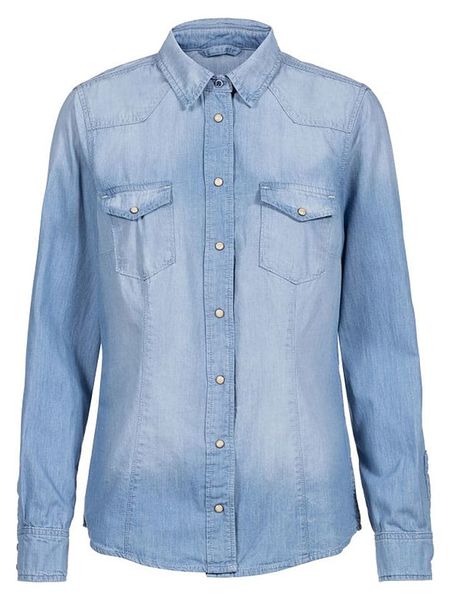 Herrlicher Bluzka "Lilien" w kolorze błękitnym rozmiar: M. Niebieskie bluzki Herrlicher, m, bez wzorów, z bawełny, bez kołnierzyka, bez ramiączek. Za 165.99 zł.