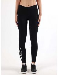 Legginsy miękki na trening na siłownia. Czarne legginsy LEONE 1947 APPAREL, s, bez wzorów, z dżerseju. Za 42.06 zł.