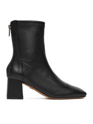 Nine West Botki CEO-ASALA-01 Czarny. Czarne botki Nine West, bez wzorów, z materiału, bez obcasa, na słupku, bez zapięcia. Za 279.99 zł.