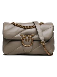Pinko Skórzana torebka w kolorze szarym - 27 x 19 x 11 cm rozmiar: onesize. Szare torby na ramię Pinko, bez wzorów, z materiału, na ramię, z tłoczeniem, bez dodatków. Za 1,378.45 zł.
