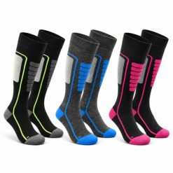 Skarpety narciarskie z wełny Merino, amortyzacja, bezszwowe – Courchevel 3pk. Czarne skarpety Norfolk, bez wzorów, z materiału. Za 217.00 zł.