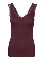 ONLY Top w kolorze bordowym rozmiar: XL. Czerwone topy Only, xl, bez wzorów, z koronki, bez kołnierzyka, bez ramiączek. Za 48.39 zł.