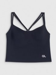 4F Crop top treningowy z niskim wsparciem damski 4F x Anna Lewandowska - czarny S. Czarne topy 4f, l, bez wzorów, z materiału, bez kołnierzyka, bez ramiączek. Za 149.99 zł.