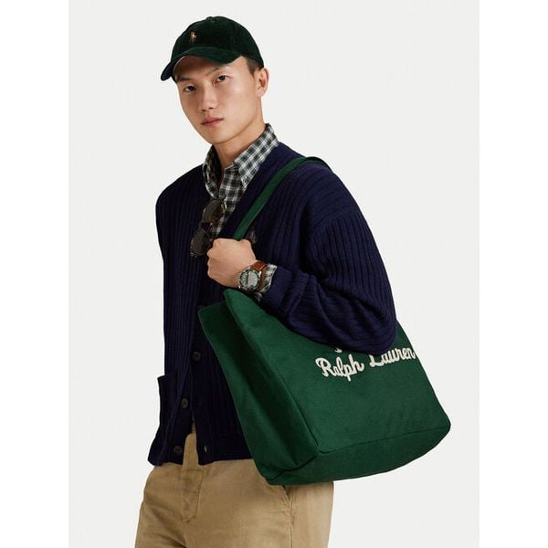 Torebka Polo Ralph Lauren. Zielone shopper Polo Ralph Lauren, bez wzorów, bez dodatków. Za 325.99 zł.