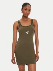 One Teaspoon Sukienka letnia 26495C Zielony Slim Fit. Zielone sukienki One Teaspoon, na lato, s, bez wzorów, z bawełny, bez kołnierzyka, bez ramiączek. Za 349.99 zł.