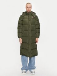 Tommy Jeans Płaszcz zimowy Alaska DW0DW18860 Zielony Regular Fit. Zielone płaszcze Tommy Jeans, na zimę, xs, bez wzorów, z jeansu, bez kaptura. Za 1,119.00 zł.