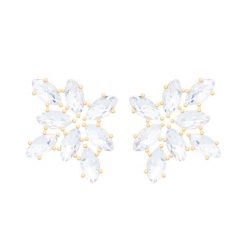 Kolczyki sztyfty Glamour z kryształami pozłacane. Białe kolczyki Lilou, z kryształem, pozłacane, na sztyftcie. Za 339.00 zł.