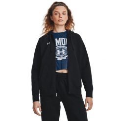 Bluza damska Under Armour Rival Fleece FZ Hoodie. Czarne bluzy Under Armour, bez wzorów, bez kaptura. Za 189.00 zł.