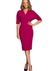 Stylove Sukienka w kolorze różowym rozmiar: XXL. Różowe sukienki Stylove, xxl, bez wzorów, bez kołnierzyka, bez ramiączek, midi. Za 220.45 zł.