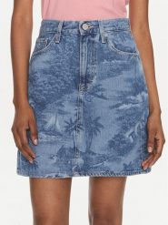 Tommy Jeans Spódnica jeansowa DW0DW17671 Niebieski Regular Fit. Niebieskie spódnice Tommy Jeans, bez wzorów, z bawełny. Za 469.99 zł.