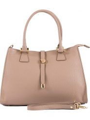 Lia Biassoni Skórzana torebka w kolorze szarobrązowym - 35 x 25 x 11 cm rozmiar: onesize. Brązowe torby na ramię Lia Biassoni, bez wzorów, z materiału, przez ramię, bez dodatków. Za 302.35 zł.