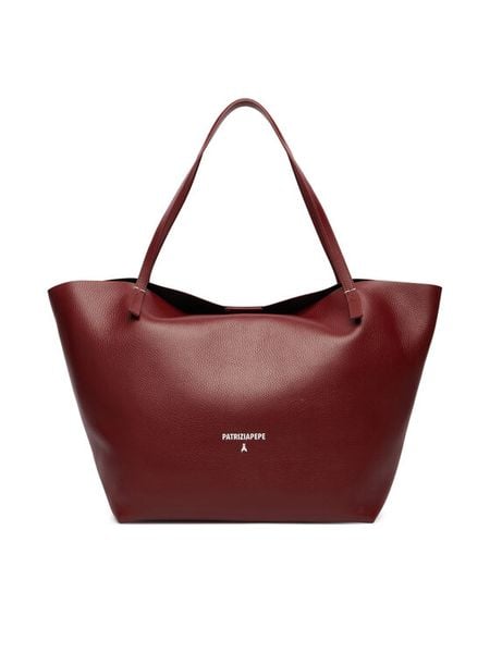Patrizia Pepe Torebka 2B0130/L148-B861 Brązowy. Brązowe shopper Patrizia Pepe, bez wzorów, ze skóry, bez dodatków. Za 820.99 zł.