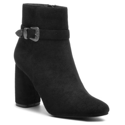 DeeZee LS5079-10 Czarny. Czarne botki DeeZee, bez wzorów, z materiału, bez obcasa, bez zapięcia. Za 139.99 zł.