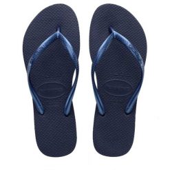 Klapki Havaianas Model 4000030 Kolor Niebieski. Niebieskie klapki Havaianas, bez wzorów, z gumy, bez obcasa. Za 94.99 zł.