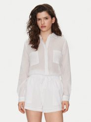 Seafolly Koszula Breeze 55428-TO Biały Regular Fit. Białe koszule Seafolly, l, bez wzorów, z bawełny, bez kołnierzyka, bez ramiączek. Za 219.99 zł.