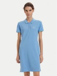 Beverly Hills Polo Club Sukienka codzienna P-SS26W-ABP526590-0298 Niebieski Regular Fit. Niebieskie sukienki Beverly Hills Polo Club, na co dzień, xs, bez wzorów, z bawełny, bez kołnierzyka, bez ramiączek, proste. Za 269.99 zł.
