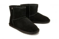 EMU AUSTRALIA T10103 WALLABY MINI TEENS black, botki damskie. Czarne botki EMU Australia, na zimę, bez wzorów, ze skóry, bez obcasa, bez zapięcia. Za 389.90 zł.