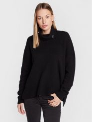 Liu Jo Golf WF2265 MA72L Czarny Regular Fit. Czarne golfy Liu Jo, l, bez wzorów, z wełny, bez ramiączek. Za 248.99 zł.