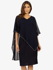 APART Sukienka w kolorze granatowym rozmiar: 36. Niebieskie sukienki Apart, na co dzień, bez wzorów, bez kołnierzyka, bez ramiączek, midi, proste. Za 187.99 zł.