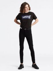 Levi´s Dżinsy "721" - Skinny fit - w kolorze czarnym rozmiar: W29/L28. Czarne jeansy l, z aplikacjami, z podwyższonym stanem. Za 171.68 zł.
