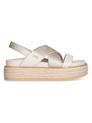 Liu Jo Sandały w kolorze kremowo-beżowym rozmiar: 38. Brązowe sandały Liu Jo, bez wzorów, klasyczne, z otwartym noskiem, bez obcasa, na platformie, bez zapięcia. Za 260.35 zł.