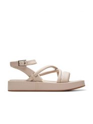 Clarks Skórzane sandały "Alda Cross" w kolorze jasnoróżowym rozmiar: 43. Różowe sandały Clarks, bez wzorów, klasyczne, z otwartym noskiem, bez obcasa, bez zapięcia. Za 224.52 zł.