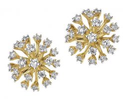 Kolczyki z żółtego złota z brylantami - 0,64 ct - próba 585. Żółte kolczyki Apart, z brylantem, złote. Za 6,590.00 zł.