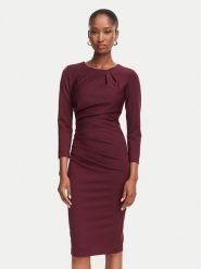 Rinascimento Sukienka koktajlowa CFC0130327003 Bordowy Slim Fit. Czerwone sukienki Rinascimento, m, bez wzorów, z syntetyku, wizytowe, bez kołnierzyka, bez ramiączek. Za 529.99 zł.