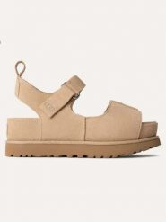 UGG Sandały "Goldenstar HI" w kolorze beżowym rozmiar: 39. Brązowe sandały UGG, bez wzorów, klasyczne, z otwartym noskiem, bez obcasa, na platformie, bez zapięcia. Za 505.13 zł.