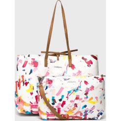 Desigual - Torebka dwustronna. Białe shopper Desigual, bez wzorów, z materiału, casualowe, do ręki, duże, z nadrukiem, bez dodatków. W wyprzedaży za 219.90 zł.