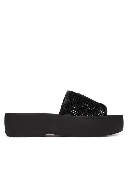Calvin Klein Klapki Amelia HW0HW02877 Czarny. Czarne klapki Calvin Klein, bez wzorów, z materiału, bez obcasa. Za 219.99 zł.