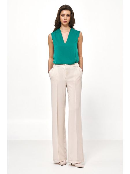 Nife Spodnie w kolorze beżowym rozmiar: 40. Brązowe spodnie materiałowe Nife, bez wzorów, z materiału. Za 152.98 zł.