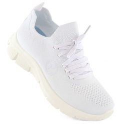 Buty sportowe damskie białe Potocki BK01303. Białe obuwie sportowe POTOCKI, z materiału, bez zapięcia. Za 48.00 zł.